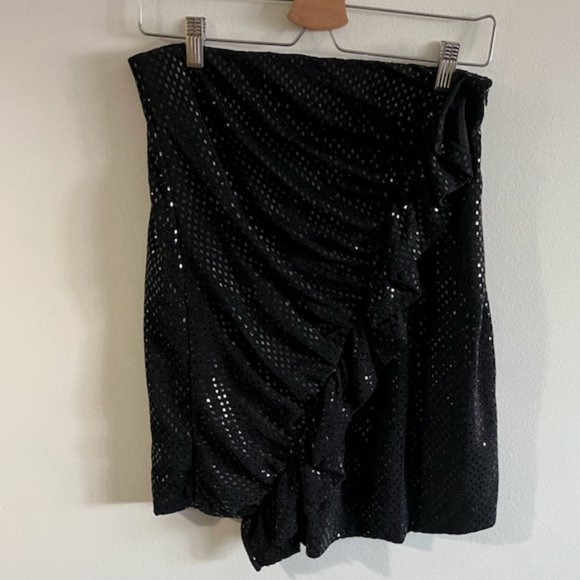 Michael Kors Metallic Ruffle knee length Skirt - Picture 1 of 3